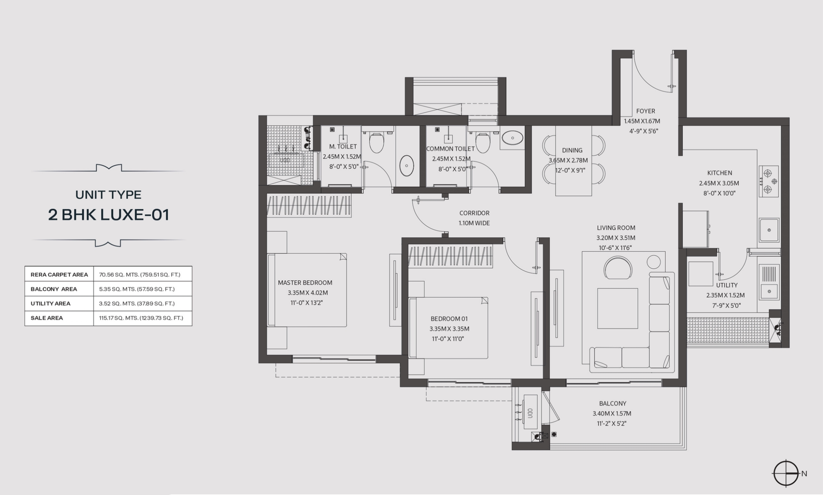 Godrej Regent Park 2 BHK floor plan