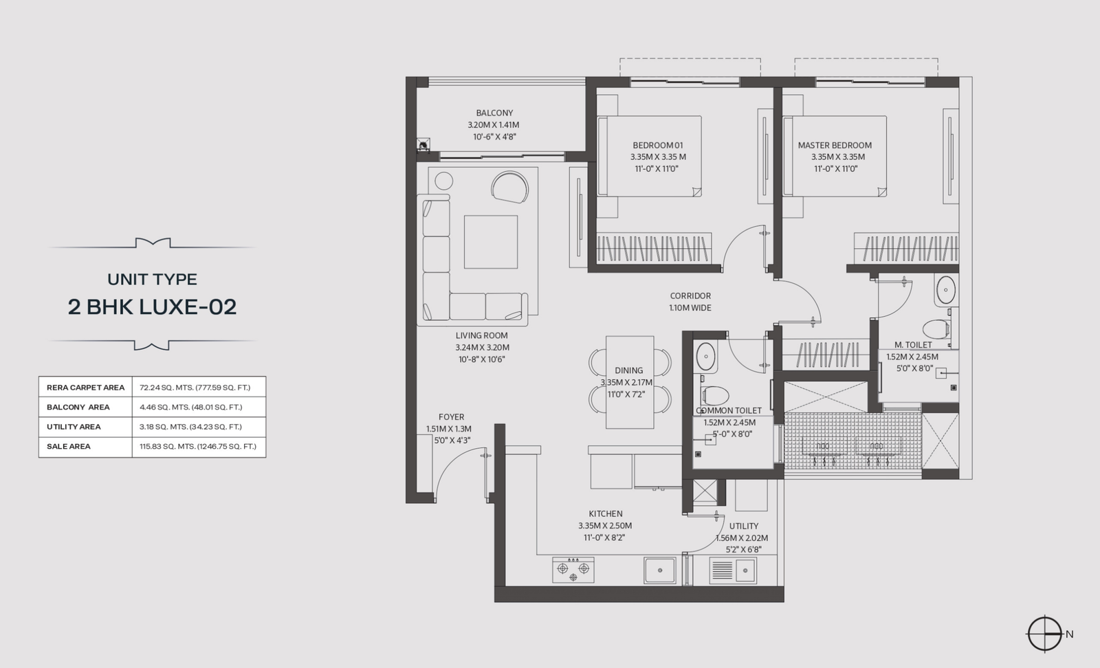 Godrej Regent Park 2 BHK alternate floor plan