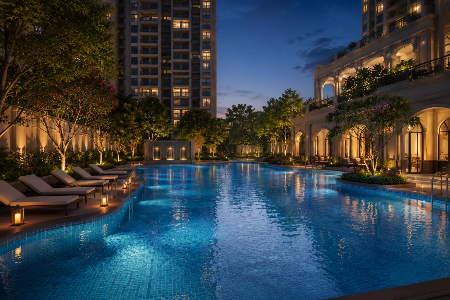 Swimming pool at Godrej Regent Park, Sarjapur Road